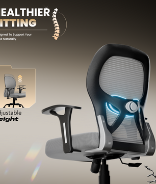 Leo Ergonomically Adjustable Executive High Back Mesh Home & Office Revolving Chair with 3 Years Warranty