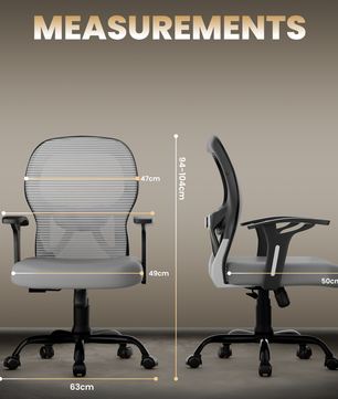 Leo Ergonomically Adjustable Executive High Back Mesh Home & Office Revolving Chair with 3 Years Warranty