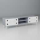 beAAtho Vivid Modern TV Unit – Wooden Entertainment Stand with Storage & Cable Management | Asian White