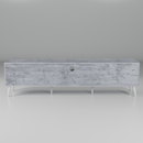 beAAtho Vivid Modern TV Unit – Wooden Entertainment Stand with Storage & Cable Management | Asian White