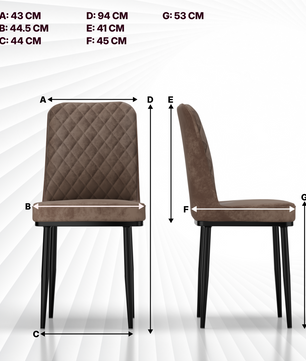 FurniVo IKON Premium Dining Chair with Cushioned Seat & Metal Legs | Premium Accent Chair for Living Room, Bedroom & Balcony | D.I.Y