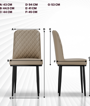 FurniVo IKON Premium Dining Chair with Cushioned Seat & Metal Legs | Premium Accent Chair for Living Room, Bedroom & Balcony | D.I.Y