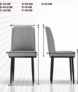 FurniVo IKON Premium Dining Chair with Cushioned Seat & Metal Legs | Premium Accent Chair for Living Room, Bedroom & Balcony | D.I.Y