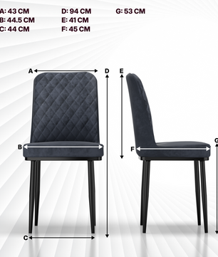FurniVo IKON Premium Dining Chair with Cushioned Seat & Metal Legs | Premium Accent Chair for Living Room, Bedroom & Balcony | D.I.Y