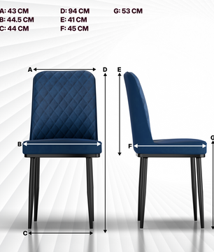 FurniVo IKON Premium Dining Chair with Cushioned Seat & Metal Legs | Premium Accent Chair for Living Room, Bedroom & Balcony | D.I.Y