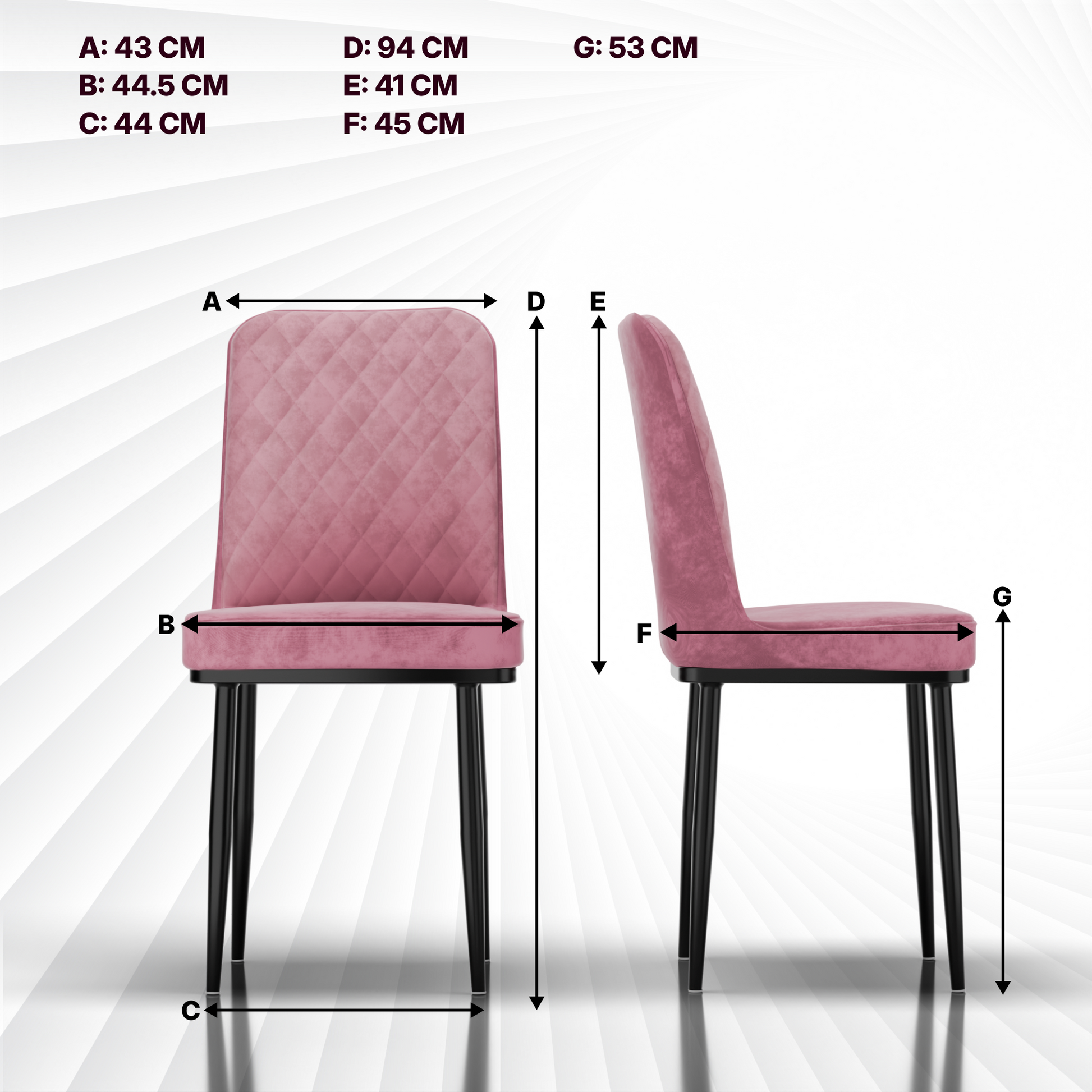 FurniVo IKON Premium Dining Chair with Cushioned Seat & Metal Legs | Premium Accent Chair for Living Room, Bedroom & Balcony | D.I.Y