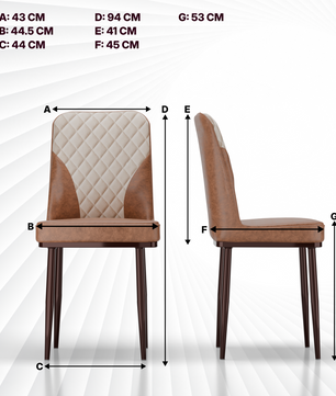 FurniVo IKON Premium Dining Chair with Cushioned Seat & Metal Legs | Premium Accent Chair for Living Room, Bedroom & Balcony | D.I.Y