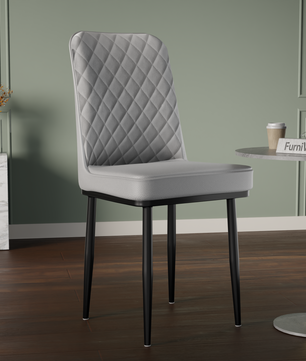 FurniVo IKON Premium Dining Chair with Cushioned Seat & Metal Legs | Premium Accent Chair for Living Room, Bedroom & Balcony | D.I.Y