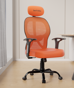 Leo Ergonomically Adjustable Executive High Back Mesh Home & Office Revolving Chair with 3 Years Warranty