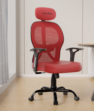 Leo Ergonomically Adjustable Executive High Back Mesh Home & Office Revolving Chair with 3 Years Warranty