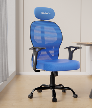 Leo Ergonomically Adjustable Executive High Back Mesh Home & Office Revolving Chair with 3 Years Warranty