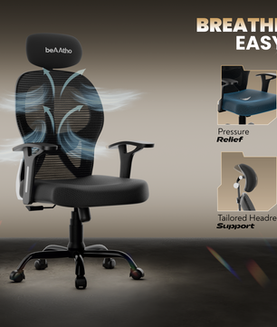 Leo Ergonomically Adjustable Executive High Back Mesh Home & Office Revolving Chair with 3 Years Warranty