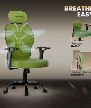 Leo Ergonomically Adjustable Executive High Back Mesh Home & Office Revolving Chair with 3 Years Warranty