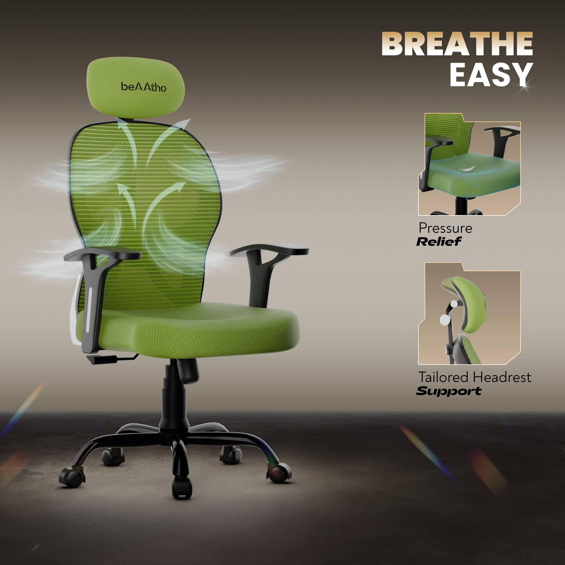 Leo Ergonomically Adjustable Executive High Back Mesh Home & Office Revolving Chair with 3 Years Warranty