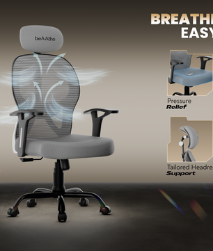 Leo Ergonomically Adjustable Executive High Back Mesh Home & Office Revolving Chair with 3 Years Warranty