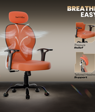 Leo Ergonomically Adjustable Executive High Back Mesh Home & Office Revolving Chair with 3 Years Warranty