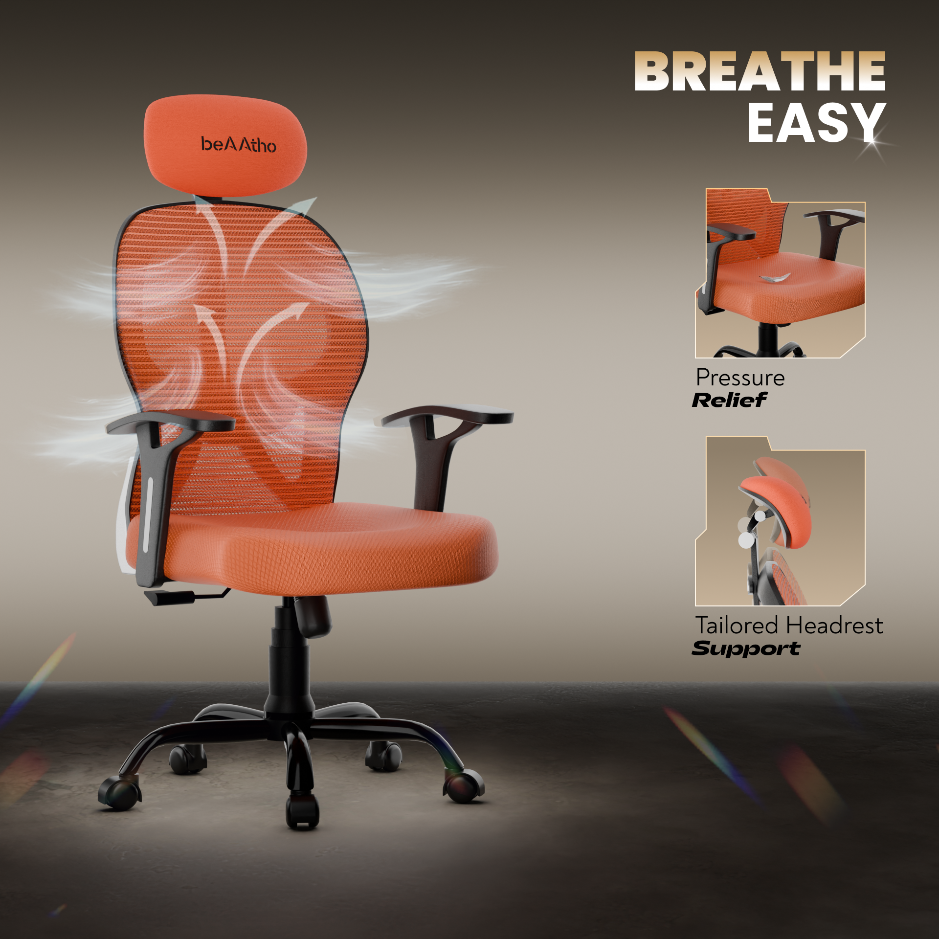 Leo Ergonomically Adjustable Executive High Back Mesh Home & Office Revolving Chair with 3 Years Warranty