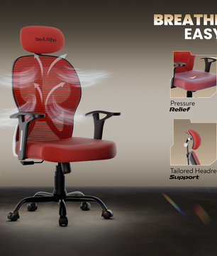 Leo Ergonomically Adjustable Executive High Back Mesh Home & Office Revolving Chair with 3 Years Warranty