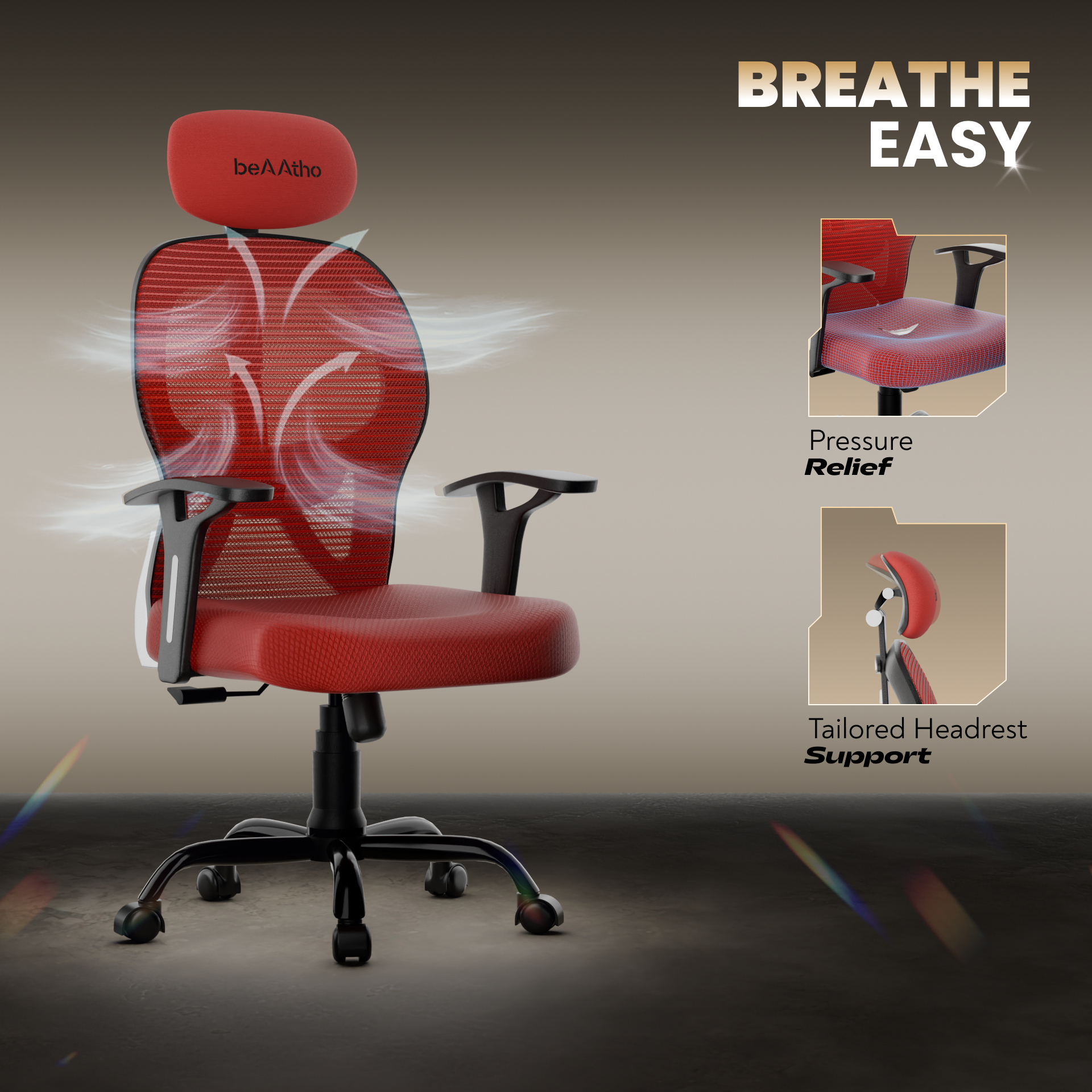 Leo Ergonomically Adjustable Executive High Back Mesh Home & Office Revolving Chair with 3 Years Warranty
