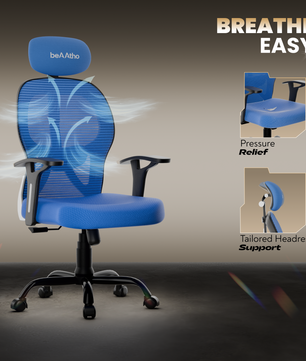 Leo Ergonomically Adjustable Executive High Back Mesh Home & Office Revolving Chair with 3 Years Warranty