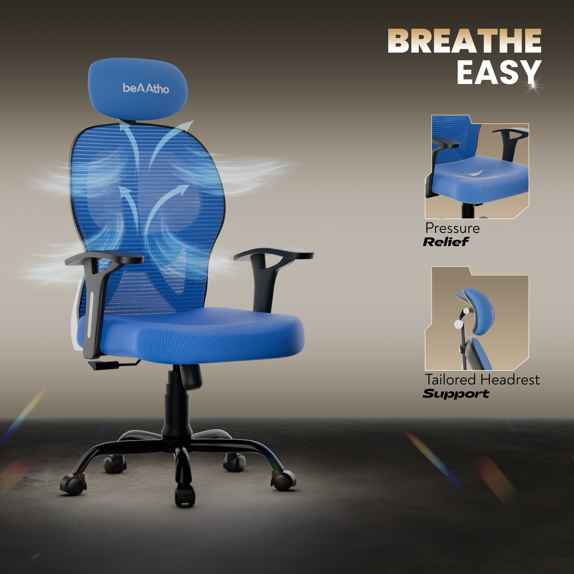 Leo Ergonomically Adjustable Executive High Back Mesh Home & Office Revolving Chair with 3 Years Warranty