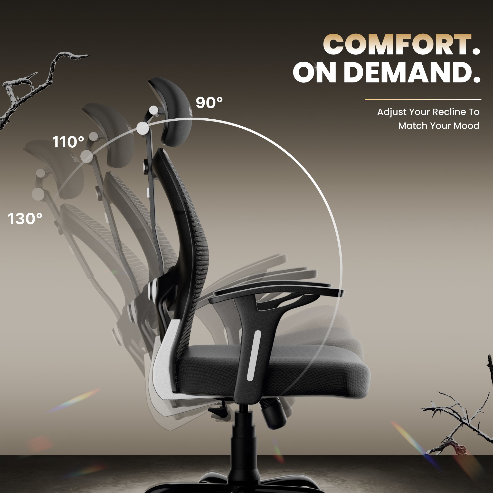 Leo Ergonomically Adjustable Executive High Back Mesh Home & Office Revolving Chair with 3 Years Warranty