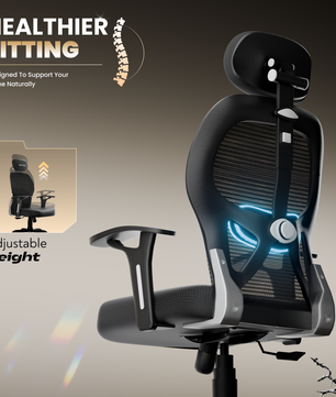 Leo Ergonomically Adjustable Executive High Back Mesh Home & Office Revolving Chair with 3 Years Warranty