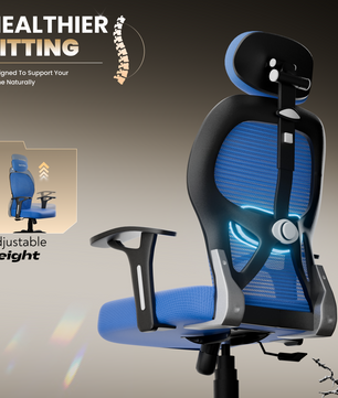 Leo Ergonomically Adjustable Executive High Back Mesh Home & Office Revolving Chair with 3 Years Warranty