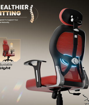 Leo Ergonomically Adjustable Executive High Back Mesh Home & Office Revolving Chair with 3 Years Warranty