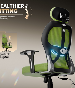 Leo Ergonomically Adjustable Executive High Back Mesh Home & Office Revolving Chair with 3 Years Warranty