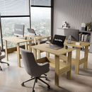 beAAtho Spectrum Desk - Multipurpose Workstation for Home, Office, or Study, Engineered Wood with Large Spacious Top, Open Shelf Storage, Durable & Tested for Strength, Easy to Assemble.(Beige)(DIY)