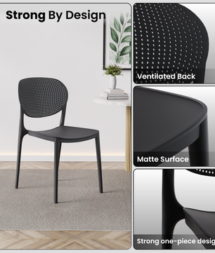 beAAtho Flora Stackable Multipurpose Chair | Modern Accent Chair for Home, Dining, Kitchen, Cafe & Restaurants | Durable Polypropylene | 3-Year Warranty