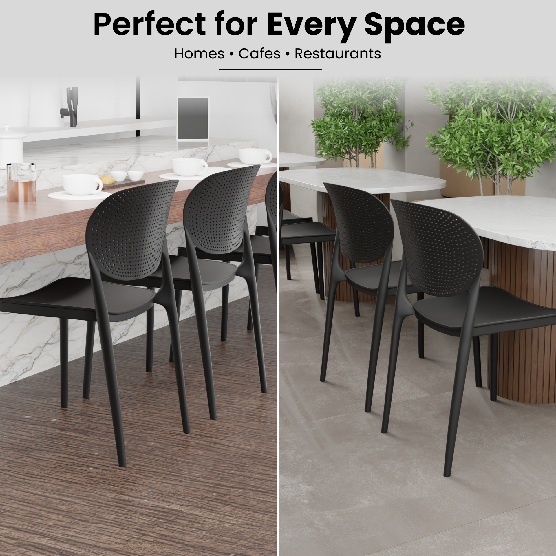 beAAtho Flora Stackable Multipurpose Chair | Modern Accent Chair for Home, Dining, Kitchen, Cafe & Restaurants | Durable Polypropylene | 3-Year Warranty
