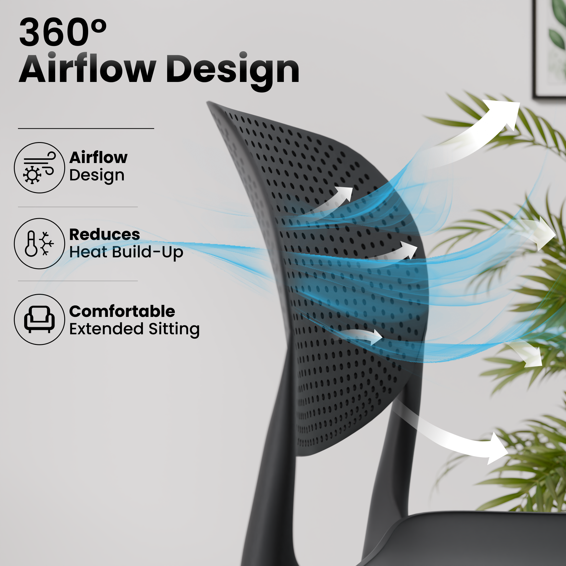 beAAtho Flora Stackable Multipurpose Chair | Modern Accent Chair for Home, Dining, Kitchen, Cafe & Restaurants | Durable Polypropylene | 3-Year Warranty