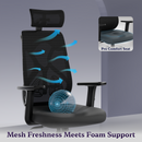 Dusk Ergonomic High Back Mesh Office Chair | Adjustable Lumbar Support, Adjustable Armrests,| Home Office Desk Chair, 3 Years Warranty