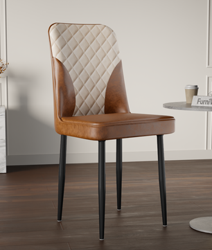 FurniVo IKON Premium Dining Chair with Cushioned Seat & Metal Legs