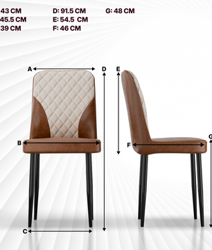 FurniVo IKON Premium Dining Chair with Cushioned Seat & Metal Legs