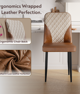 FurniVo IKON Premium Dining Chair with Cushioned Seat & Metal Legs