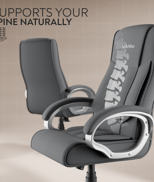 Berlin Orthopedic Boss Chair -3-Year Warranty | Breathable Executive Office Chair | Ergonomic High- Back Chair-Cushioned Seat & Armrests | Metal Base.