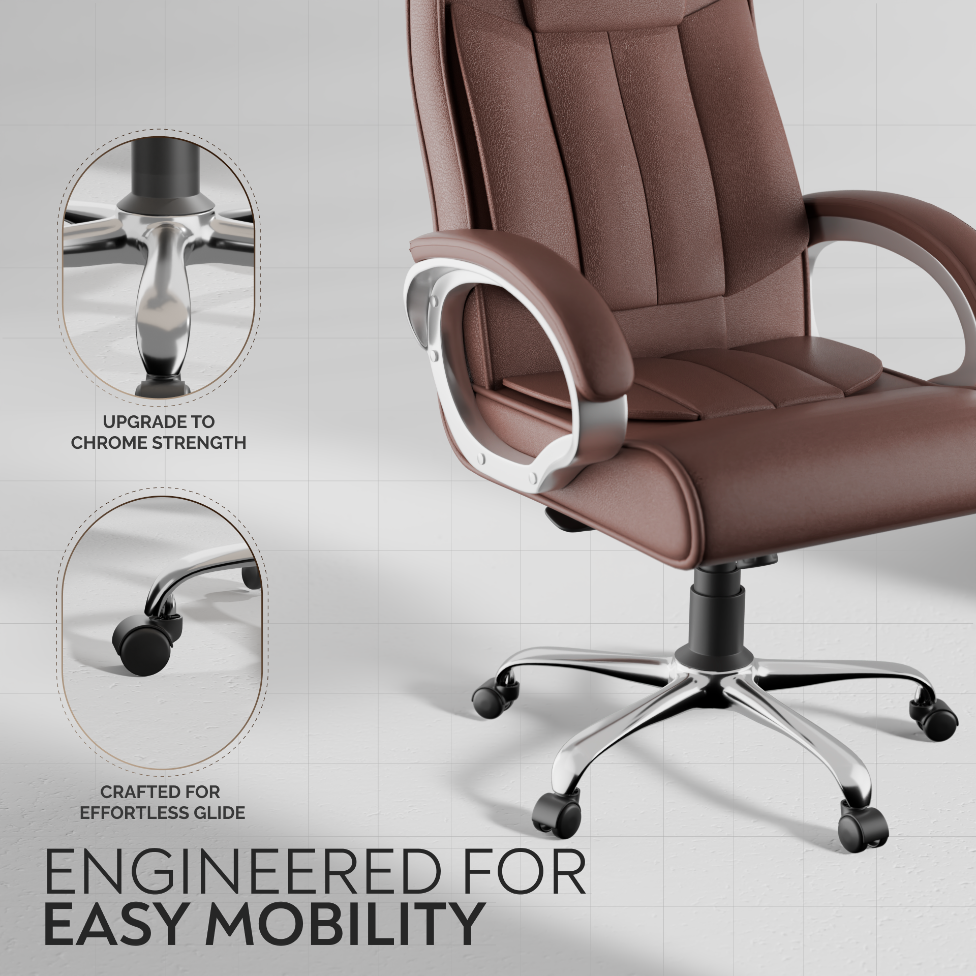 Berlin Orthopedic Boss Chair -3-Year Warranty | Breathable Executive Office Chair | Ergonomic High- Back Chair-Cushioned Seat & Armrests | Metal Base.
