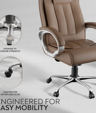 Berlin Orthopedic Boss Chair -3-Year Warranty | Breathable Executive Office Chair | Ergonomic High- Back Chair-Cushioned Seat & Armrests | Metal Base.