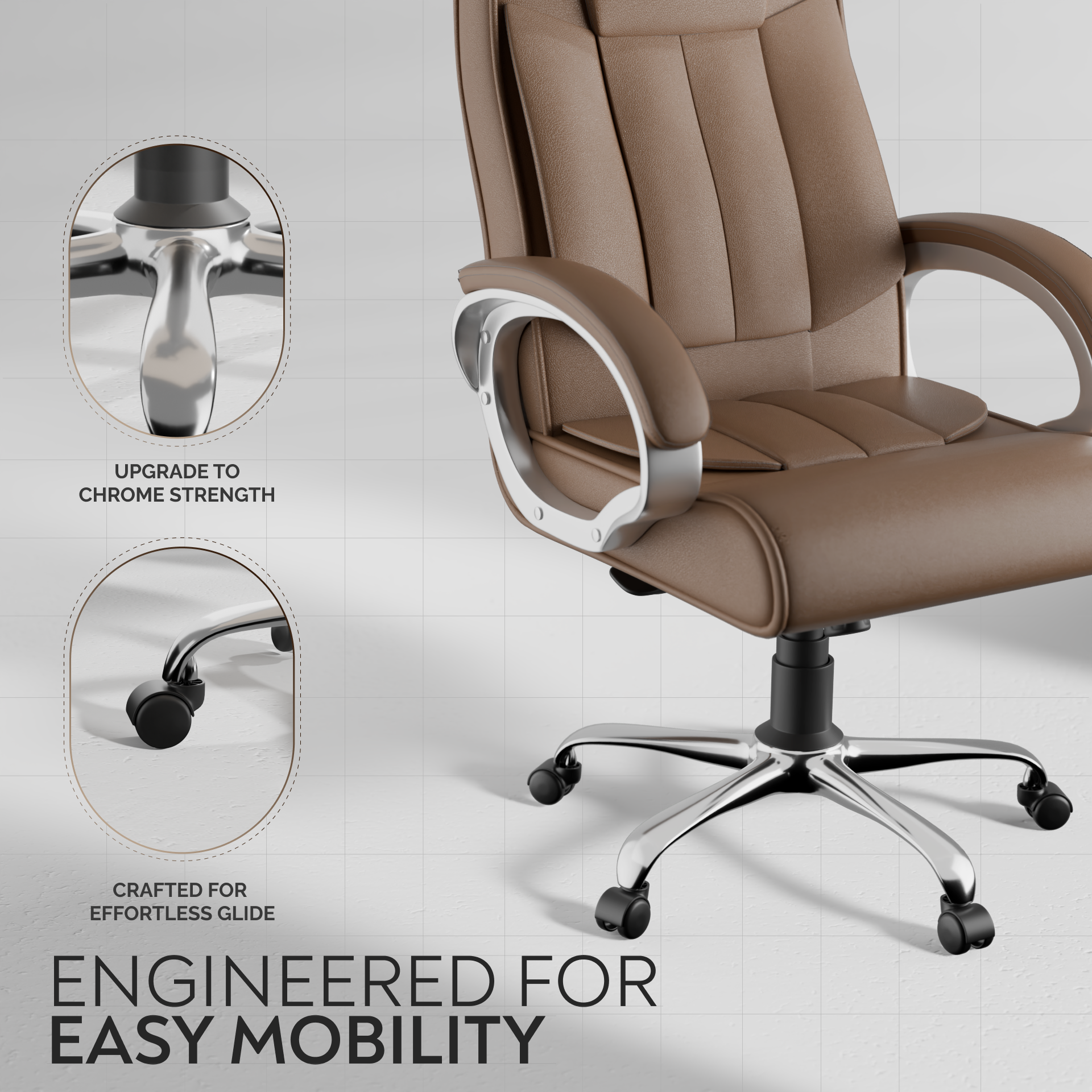 Berlin Orthopedic Boss Chair -3-Year Warranty | Breathable Executive Office Chair | Ergonomic High- Back Chair-Cushioned Seat & Armrests | Metal Base.