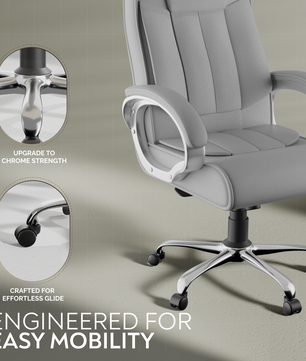 Berlin Orthopedic Boss Chair -3-Year Warranty | Breathable Executive Office Chair | Ergonomic High- Back Chair-Cushioned Seat & Armrests | Metal Base.