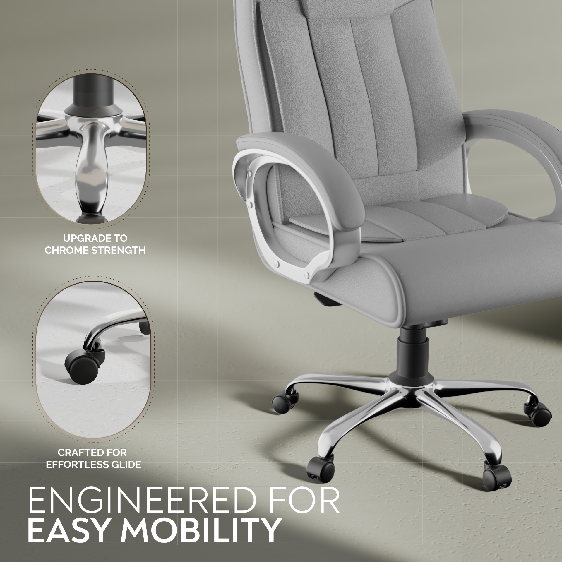 Berlin Orthopedic Boss Chair -3-Year Warranty | Breathable Executive Office Chair | Ergonomic High- Back Chair-Cushioned Seat & Armrests | Metal Base.