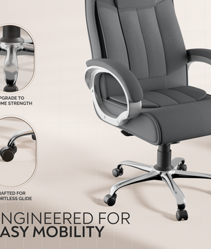 Berlin Orthopedic Boss Chair -3-Year Warranty | Breathable Executive Office Chair | Ergonomic High- Back Chair-Cushioned Seat & Armrests | Metal Base.