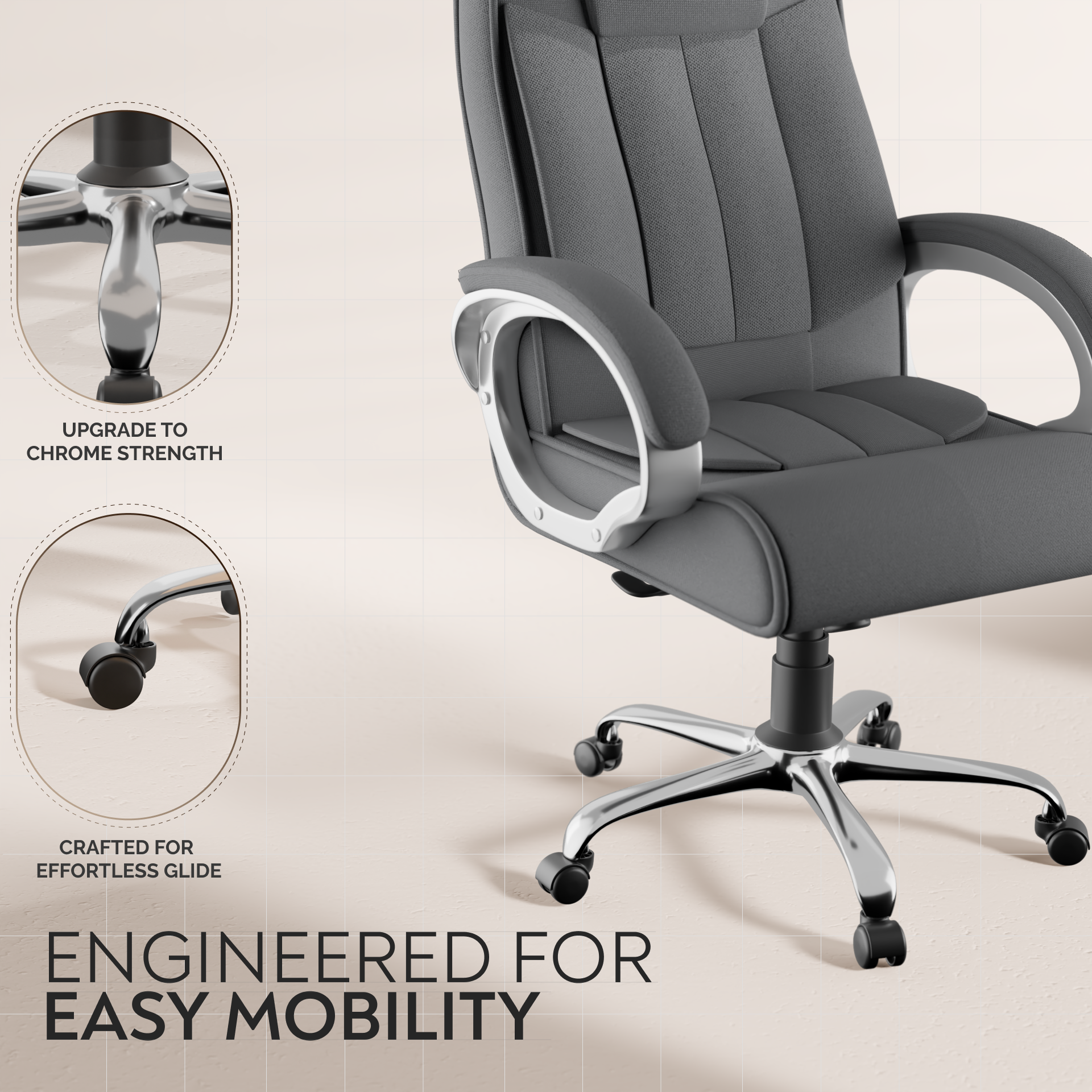 Berlin Orthopedic Boss Chair -3-Year Warranty | Breathable Executive Office Chair | Ergonomic High- Back Chair-Cushioned Seat & Armrests | Metal Base.