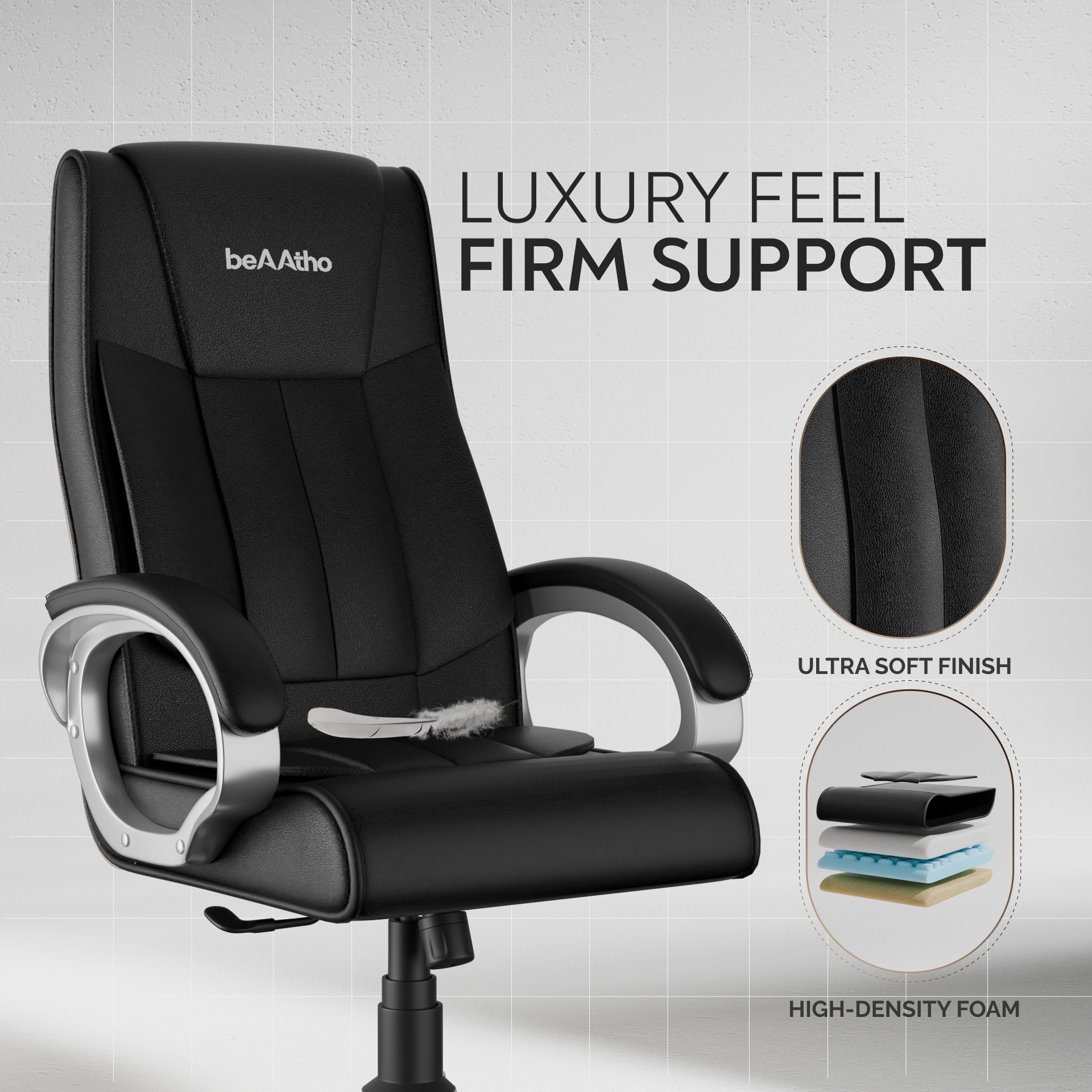 Berlin Orthopedic Boss Chair -3-Year Warranty | Breathable Executive Office Chair | Ergonomic High- Back Chair-Cushioned Seat & Armrests | Metal Base.