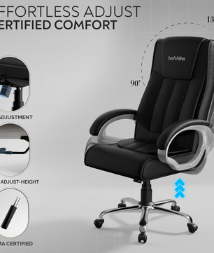 Berlin Orthopedic Boss Chair -3-Year Warranty | Breathable Executive Office Chair | Ergonomic High- Back Chair-Cushioned Seat & Armrests | Metal Base.