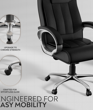 Berlin Orthopedic Boss Chair -3-Year Warranty | Breathable Executive Office Chair | Ergonomic High- Back Chair-Cushioned Seat & Armrests | Metal Base.