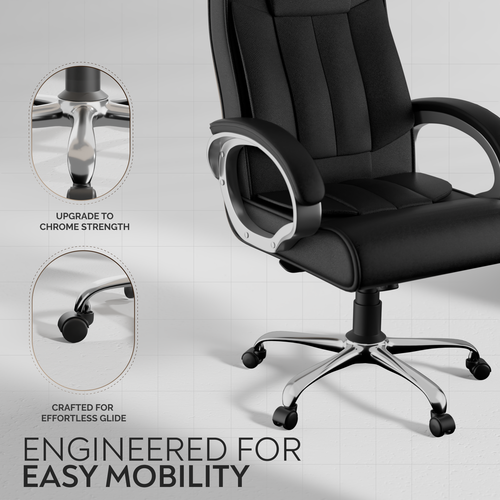 Berlin Orthopedic Boss Chair -3-Year Warranty | Breathable Executive Office Chair | Ergonomic High- Back Chair-Cushioned Seat & Armrests | Metal Base.